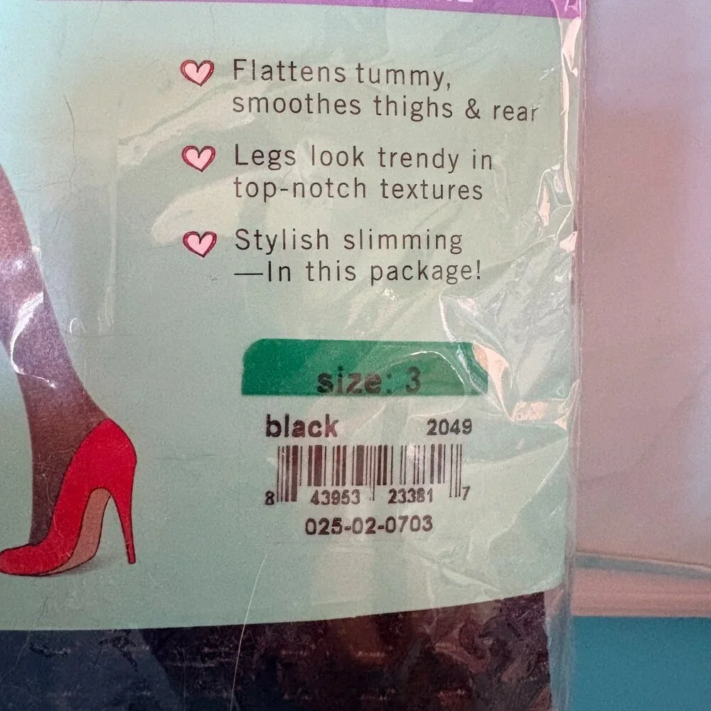 Shaping Tights Textured - Wishbone Size 3 Black - SPANX‎ Brand #2049